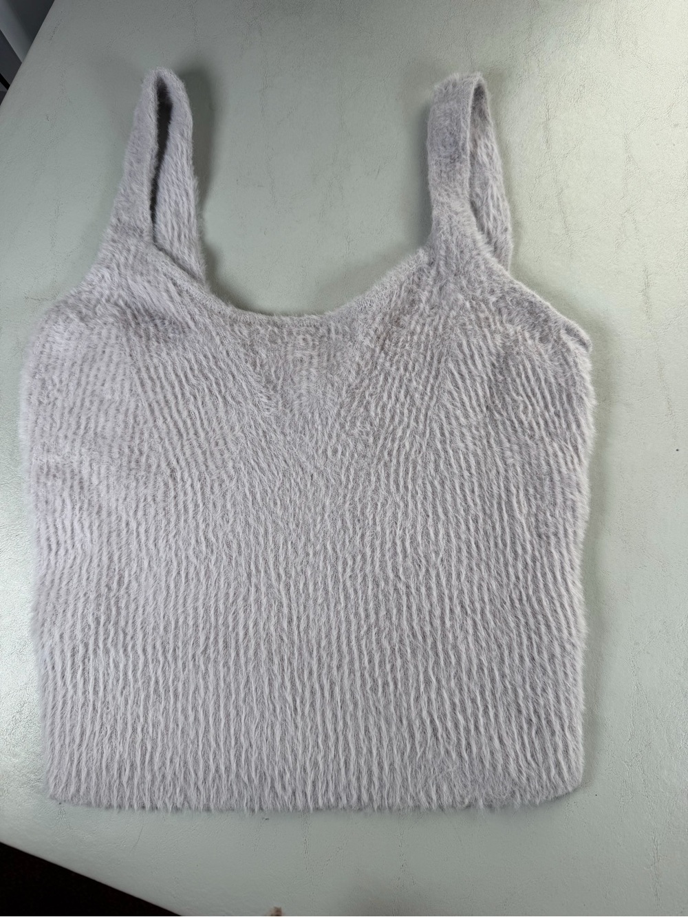 Express Fuzzy Eyelash Knit Crop Tank Top M